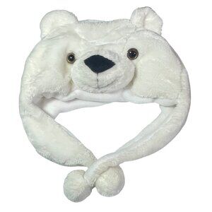 Pugs Polar Bear Hat Soft White Plush Beanie Novelty Costume Halloween Party Play